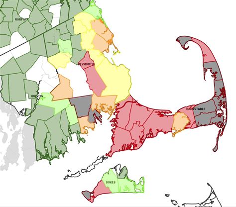 Cape Cod Map with Towns